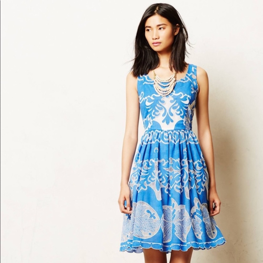 Anthropologie Tracy Reese Azure Fit Flare Dress